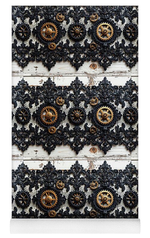 Steampunk Black Lace Pattern - Yoga Mat