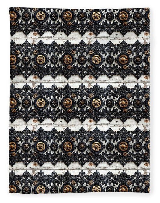 Steampunk Black Lace Pattern - Blanket