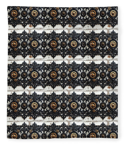 Steampunk Black Lace Pattern - Blanket