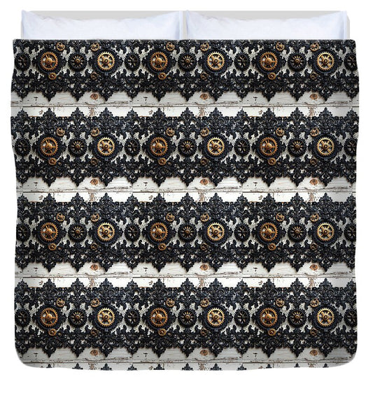 Steampunk Black Lace Pattern - Duvet Cover