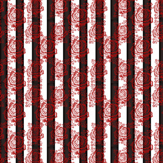 Striped Roses Pattern Digital Image Download
