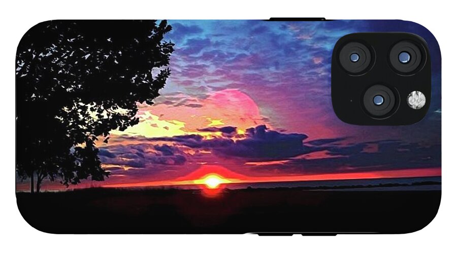 Sunrise Lakeshore Abstract - Phone Case
