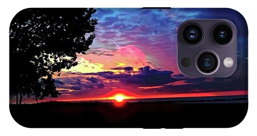 Sunrise Lakeshore Abstract - Phone Case