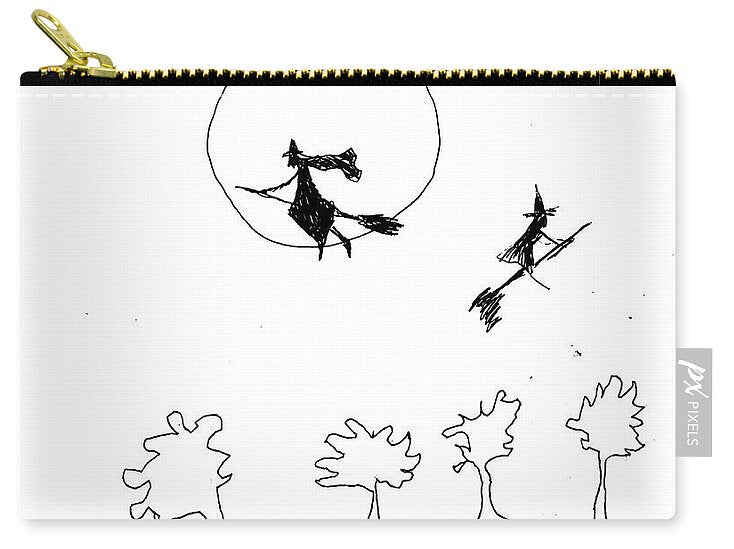 Witches Flying Across the Night Sky - Zip Pouch