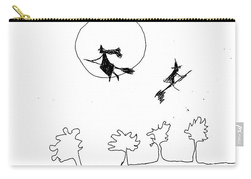 Witches Flying Across the Night Sky - Zip Pouch