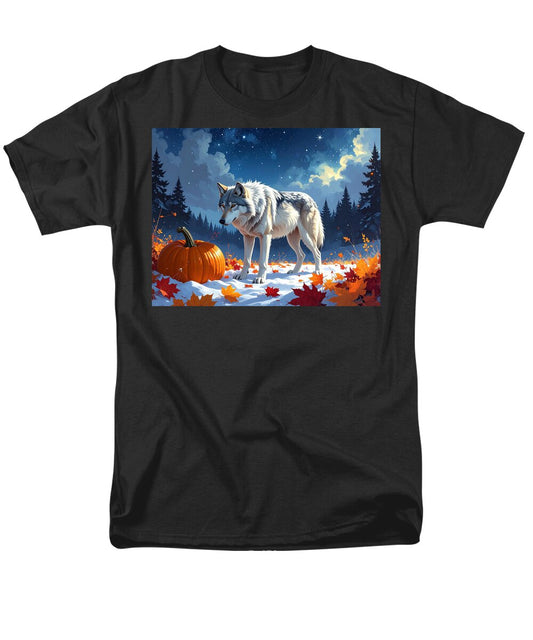 Wolf Among Autumn Leaves - Men's T-Shirt  (Regular Fit)