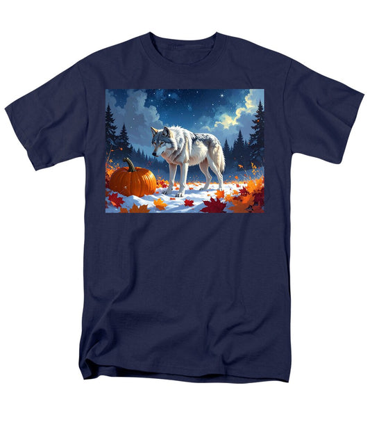Wolf Among Autumn Leaves - Men's T-Shirt  (Regular Fit)