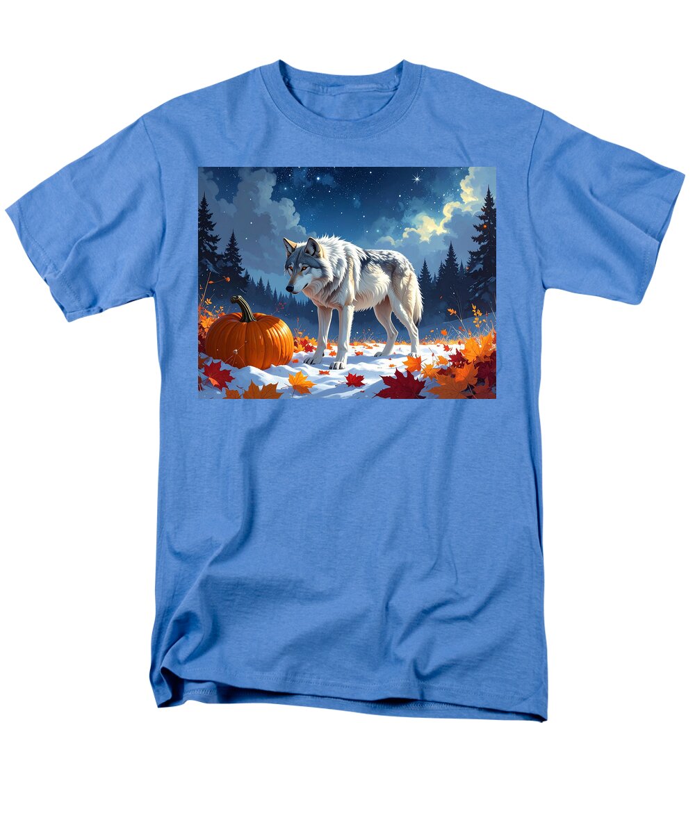 Wolf Among Autumn Leaves - Men's T-Shirt  (Regular Fit)