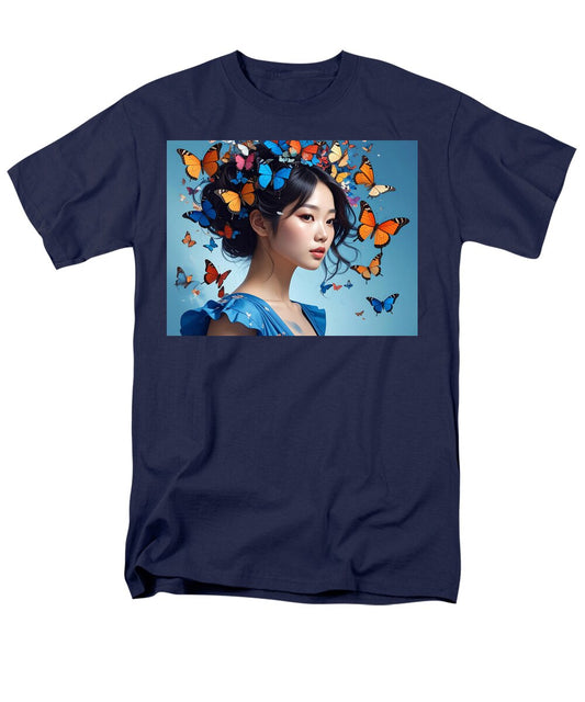 Woman with Colorful Butterflies - Men's T-Shirt  (Regular Fit)