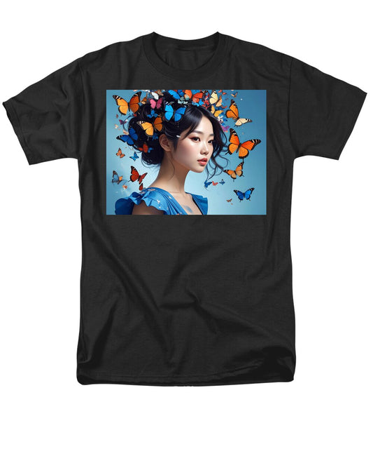 Woman with Colorful Butterflies - Men's T-Shirt  (Regular Fit)