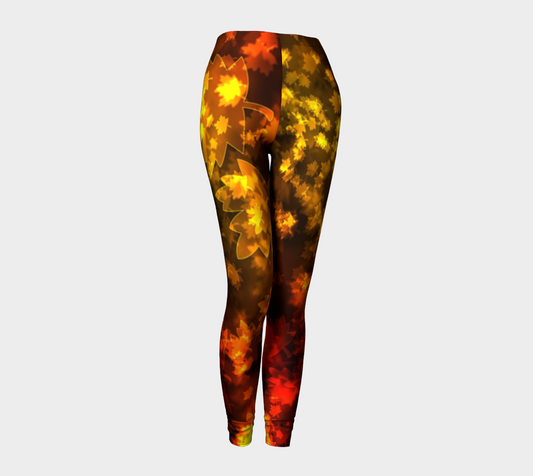 Fall Leaves Bokeh Light Leggings
