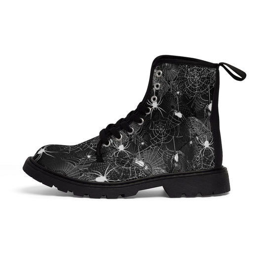 Spider Webs Women's Canvas Boots