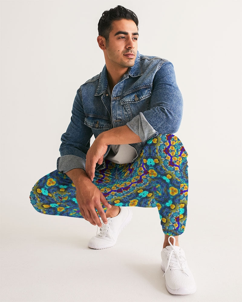 Blue Green Blur Kaleidoscope Men's Track Pants