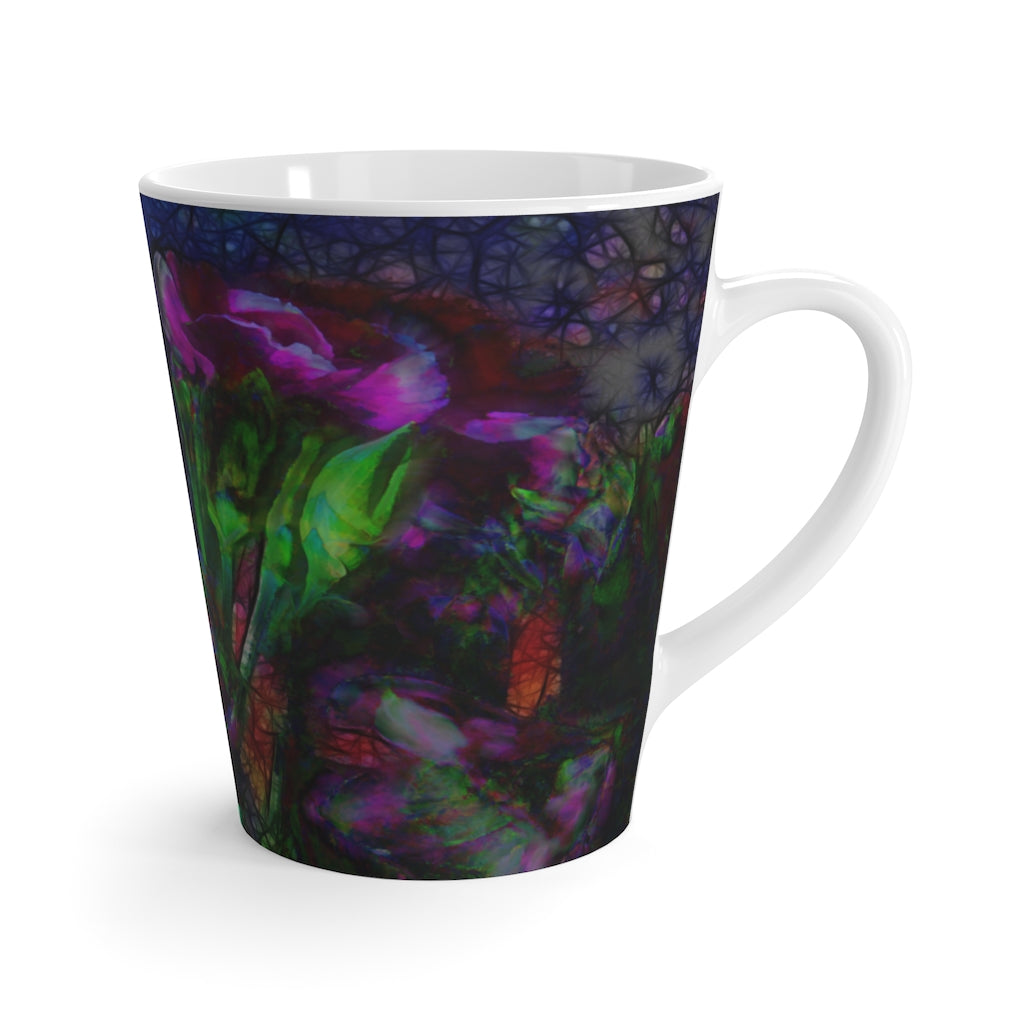 Abstract Pink Carnations Latte mug