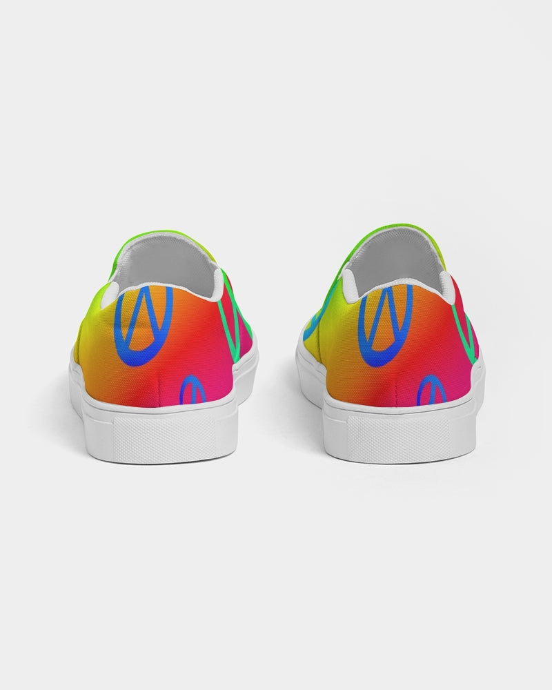 Rainbow Peace Signs Women's Slip-On Canvas Shoe