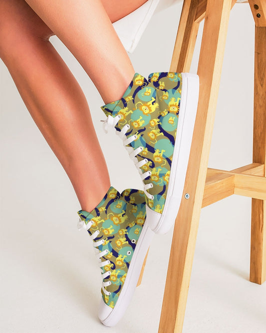 Lion Pattern Women's Hightop Canvas Shoe