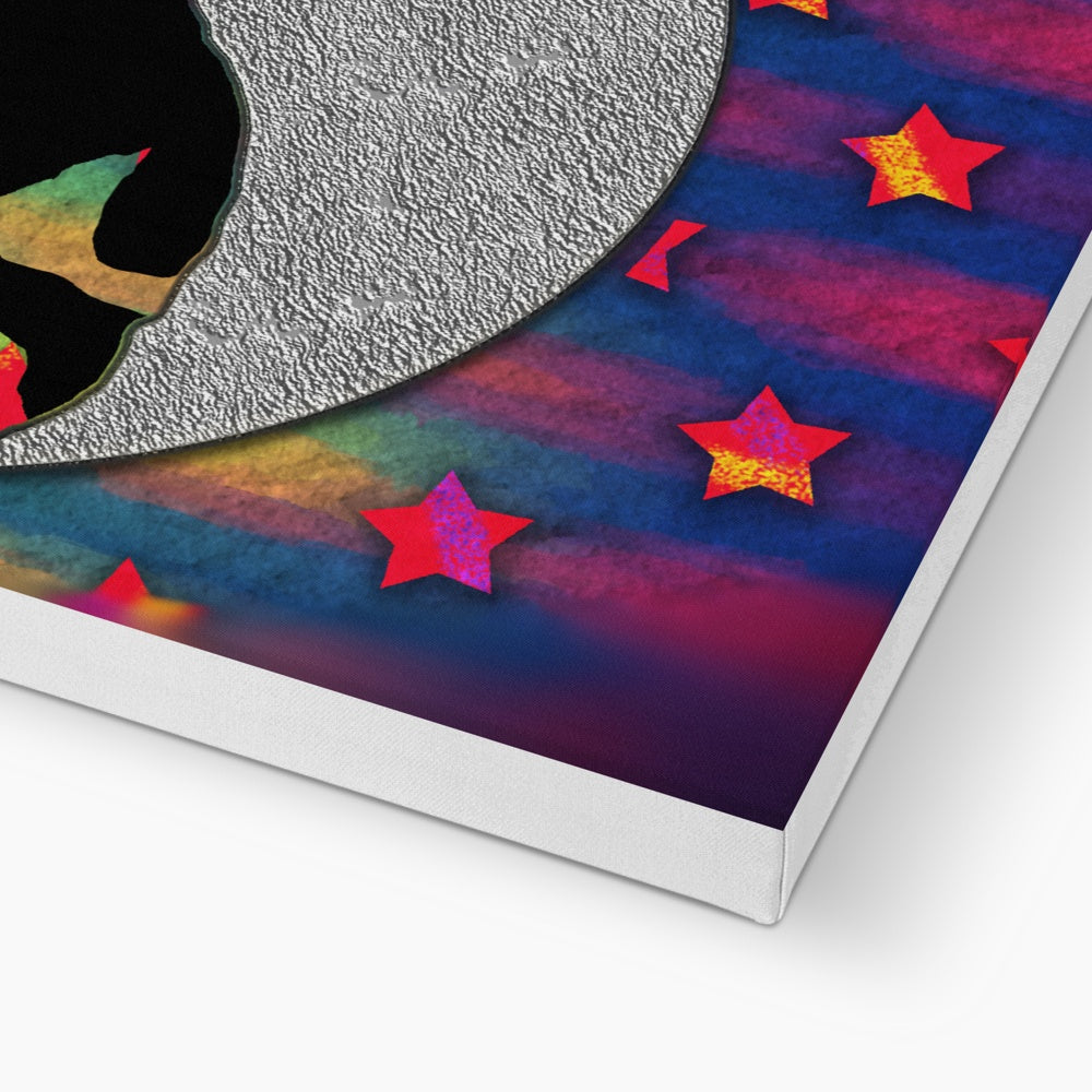 Cat On A Moon Eco Canvas