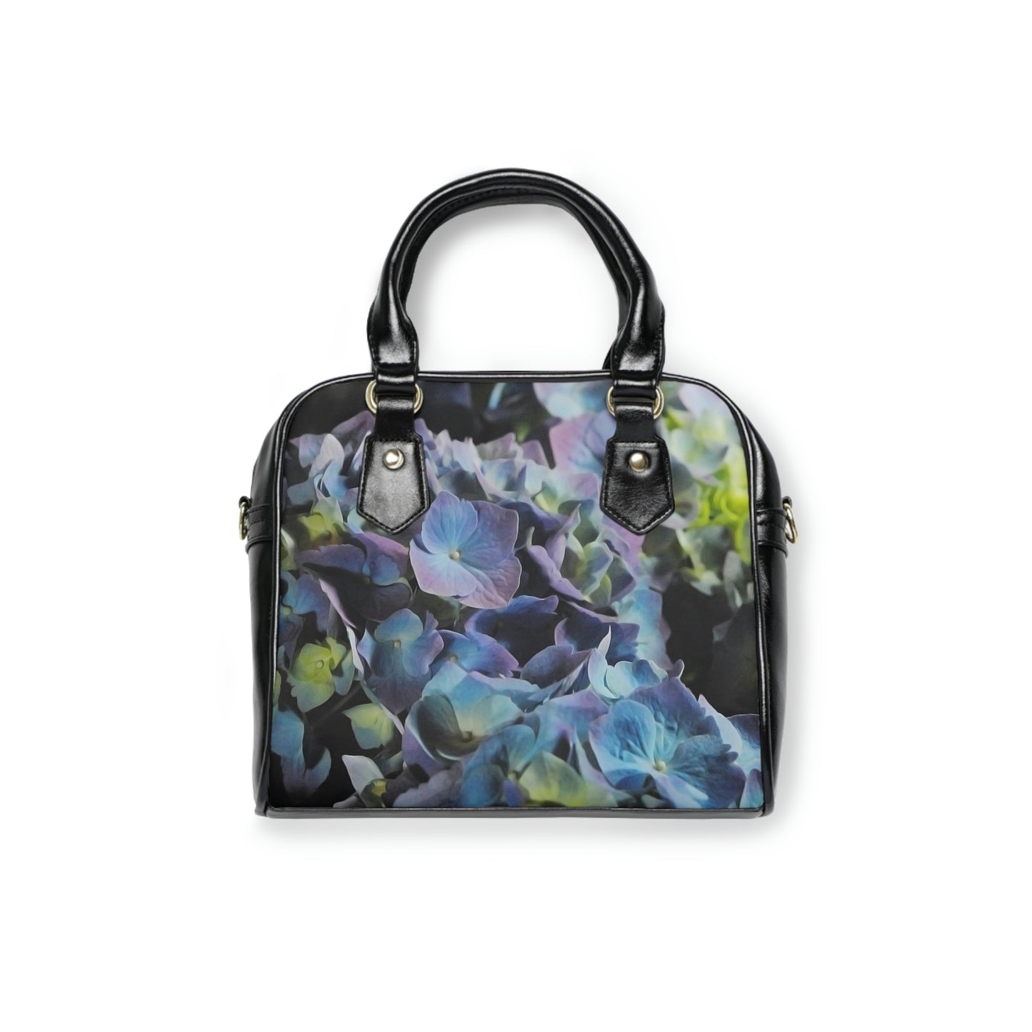 Blue and Purple Hydrangea Shoulder Handbag