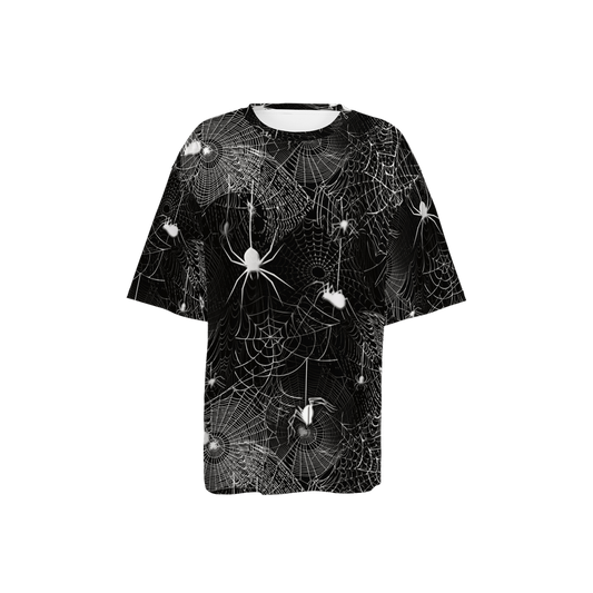 Spider Webs Women’s Oversized Short-Sleeve T-Shirt-Heavyweight 225g