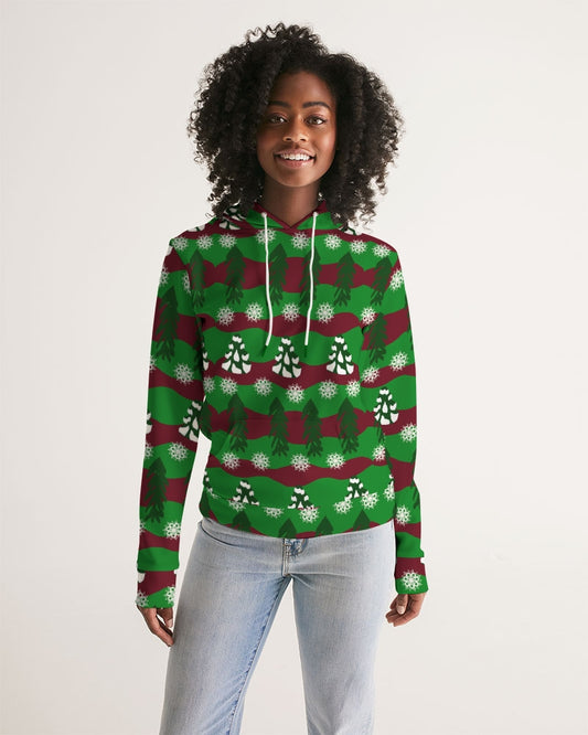 Snowy Evergreen Pattern Women's Hoodie