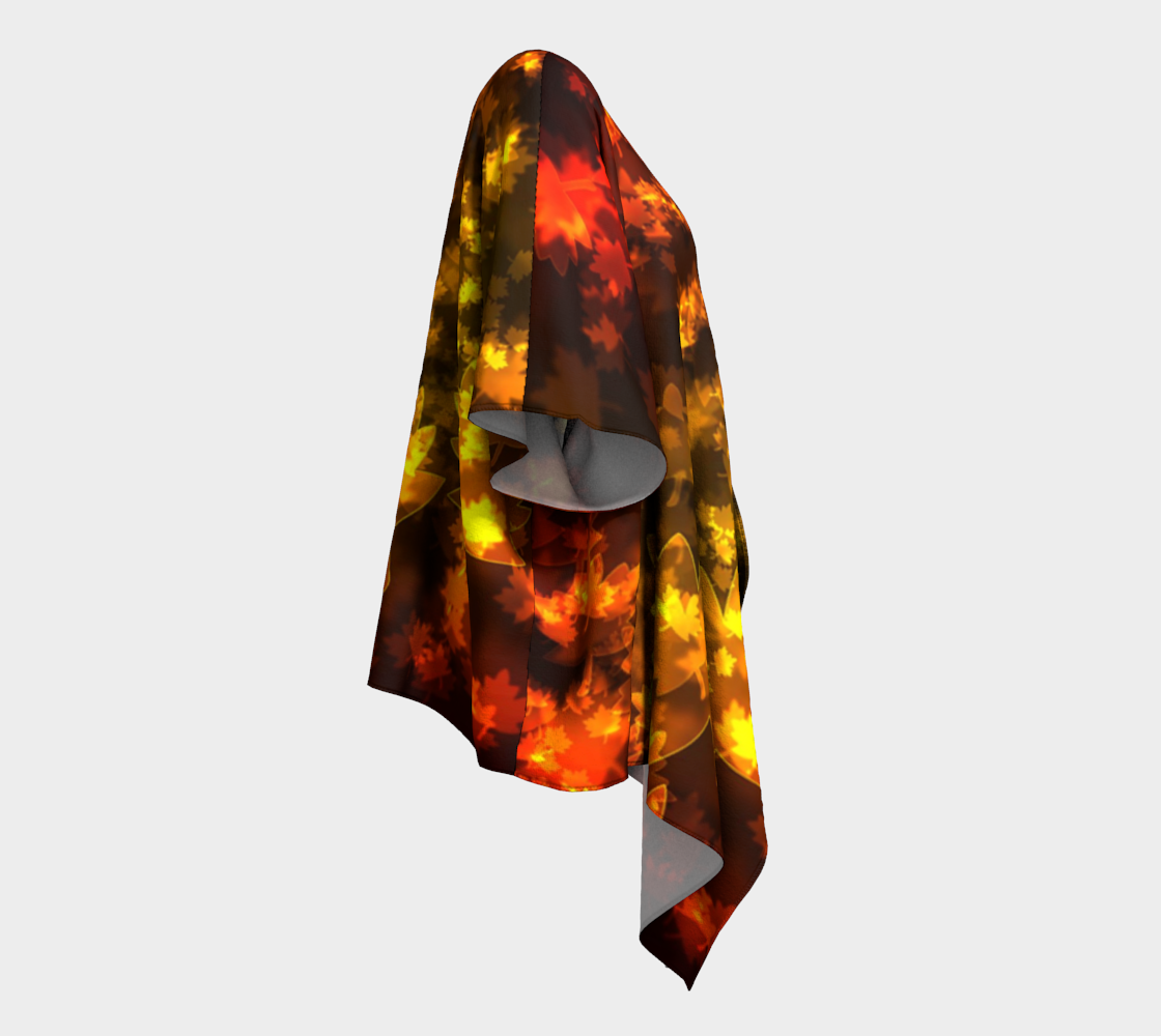 Fall Bokeh Leaves Draped Kimono