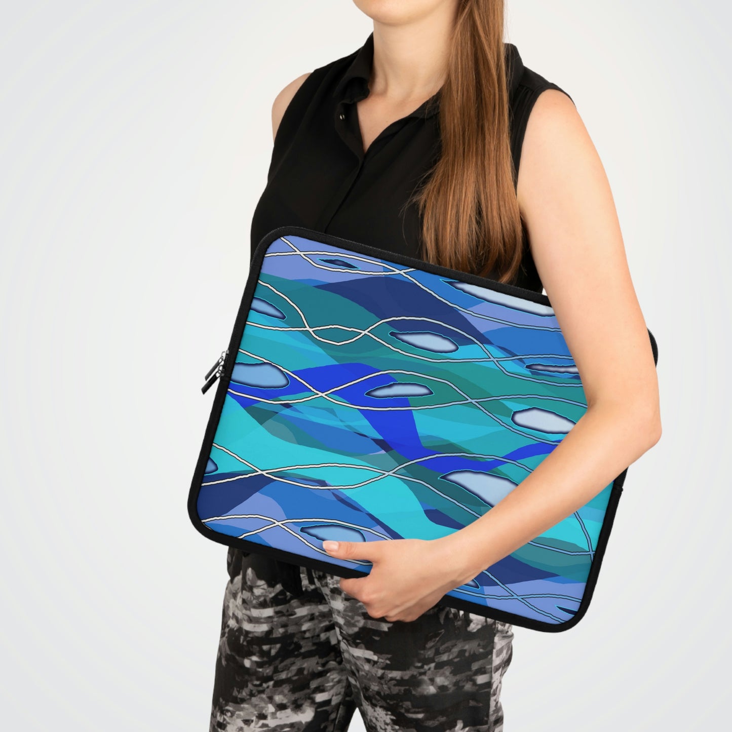 Wavy Blue Laptop Sleeve