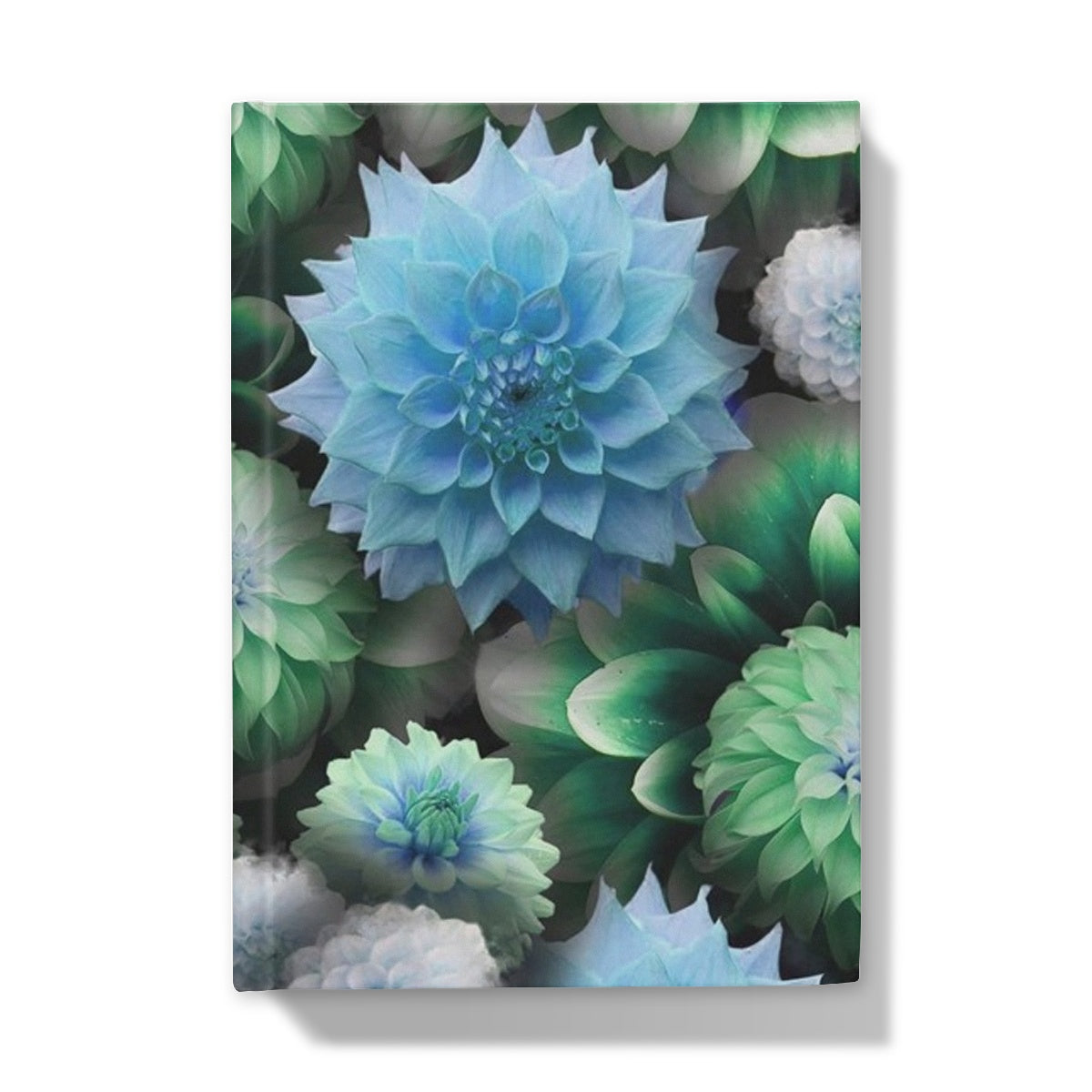 Blue Green Dahlias Hardback Journal