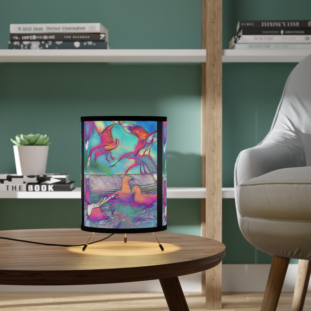 Seagulls Tripod Lamp with High-Res Printed Shade, US\CA plug