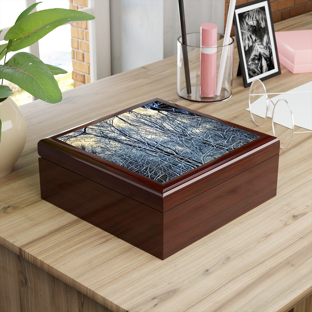 4 Oclock Winter Landscape Jewelry Box