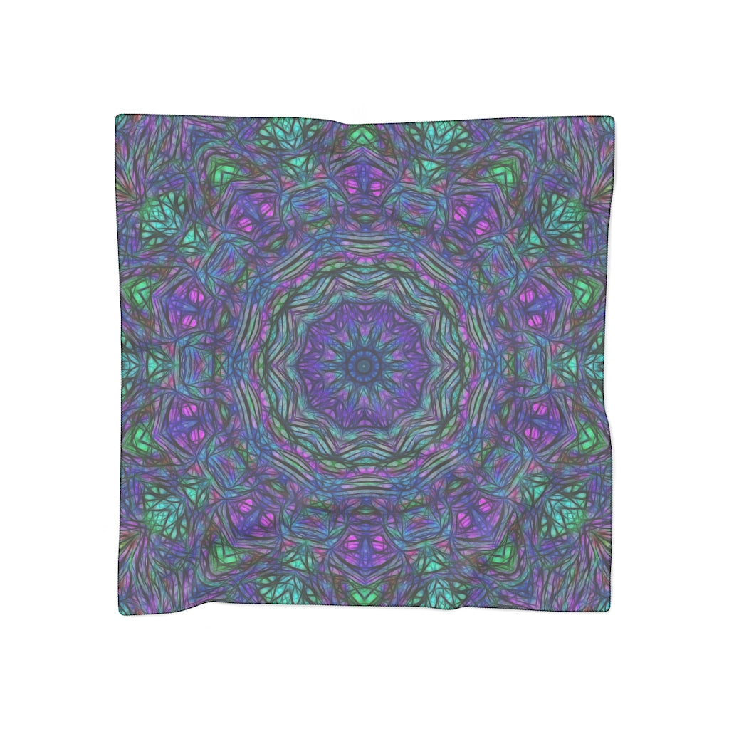 Blue Green Purple Kaleidoscope Poly Scarf
