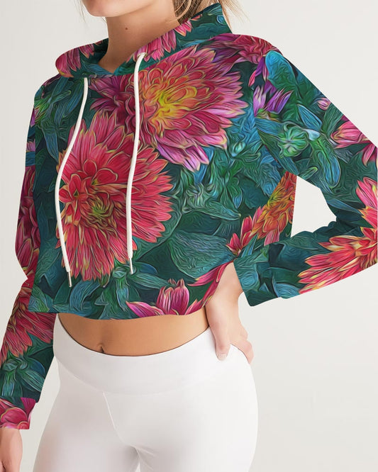 Warm Fall Mums Women's Cropped Hoodie