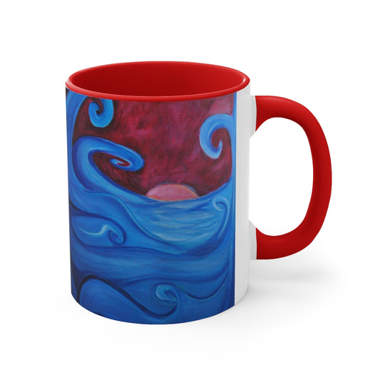 Blown Ocean Waves Accent Coffee Mug, 11oz