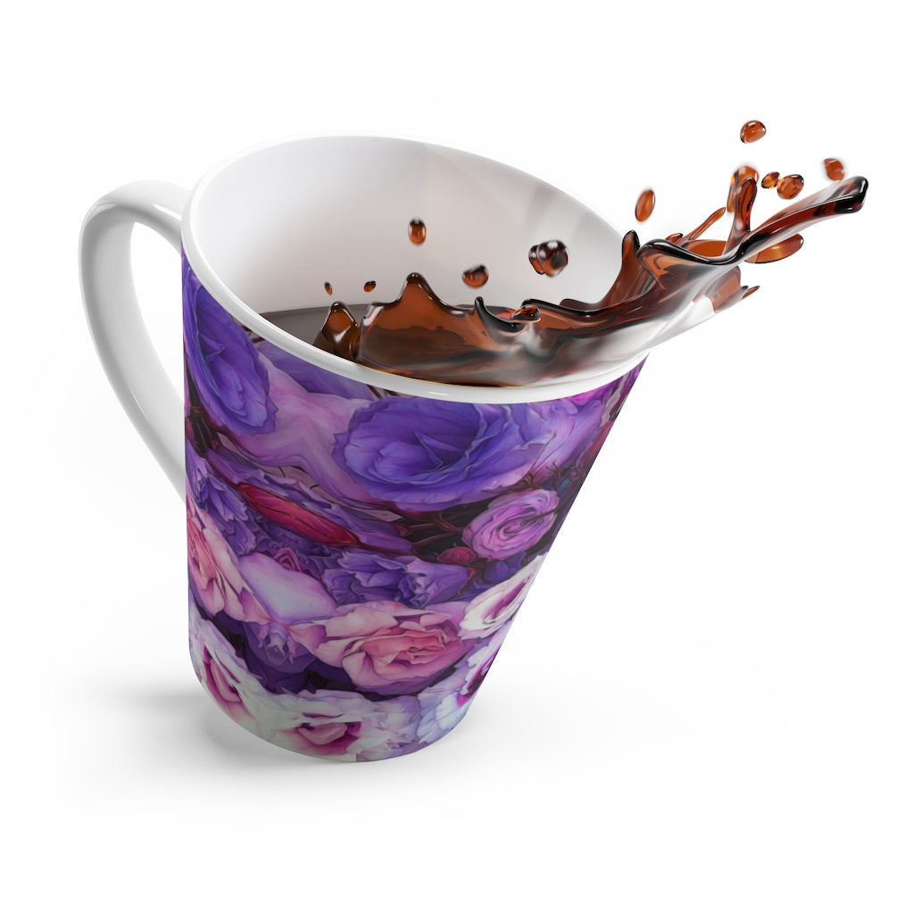 Purple Flower Kaleidoscope Latte mug