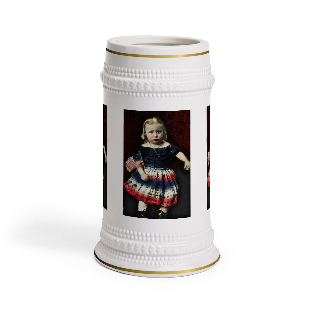Civil War Girl With Flag Stein Mug