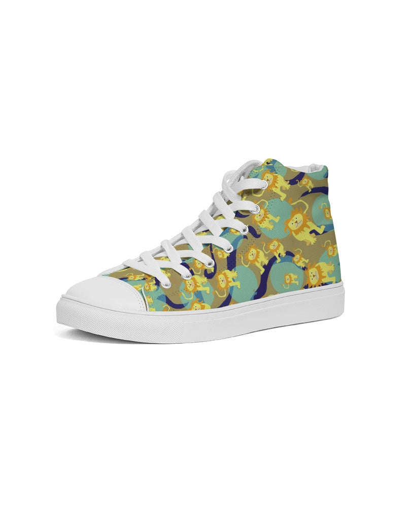 Lion Pattern Women's Hightop Canvas Shoe