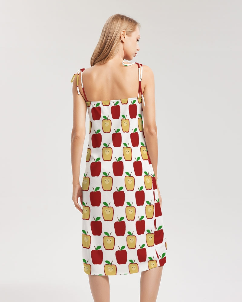 Apple Polkadots Women's Tie Strap Split Dress