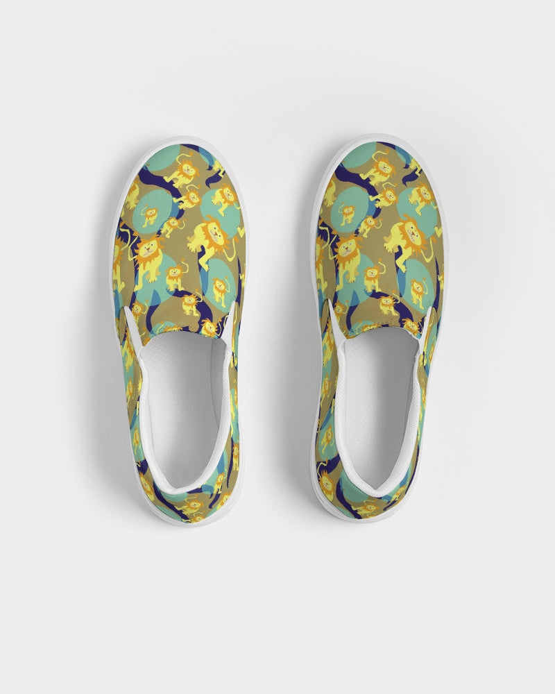 Lion Pattern Women's Slip-On Canvas Shoe
