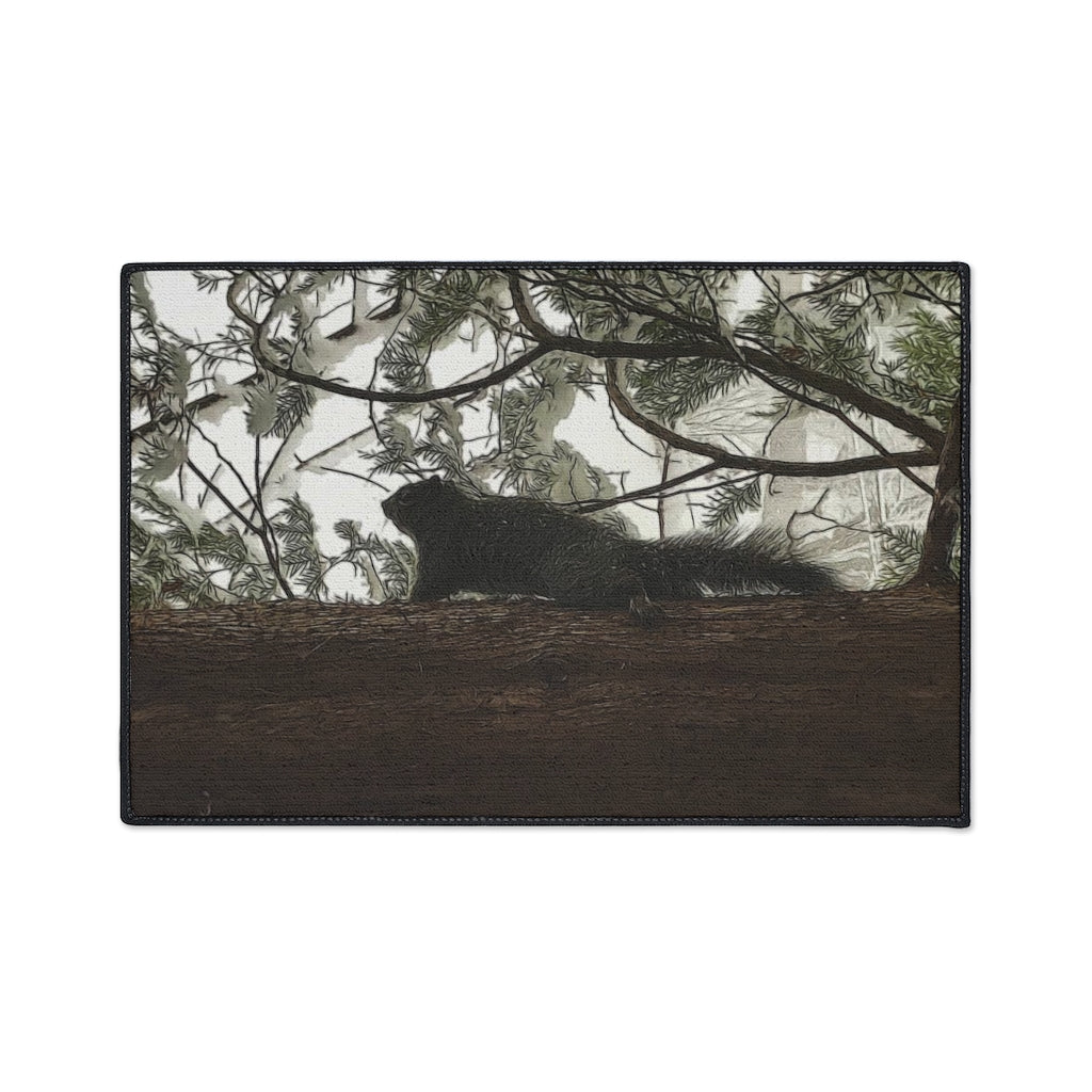 Squirrel On a Snowy Tree Heavy Duty Floor Mat