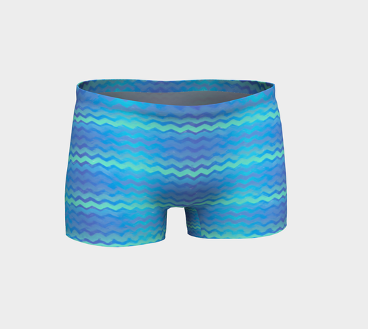 Blue Green Mermaid Stripes Shorts