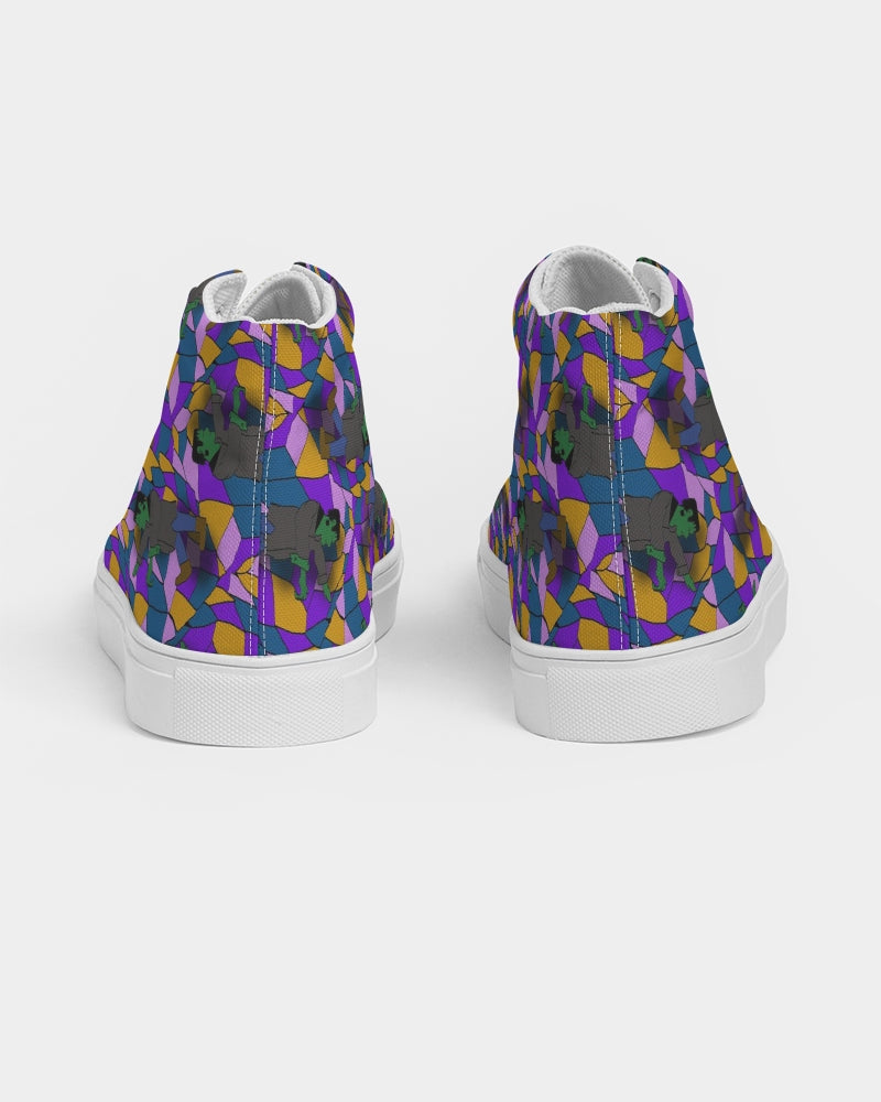 Frankenstein Pattern Men's Hightop Canvas Shoe