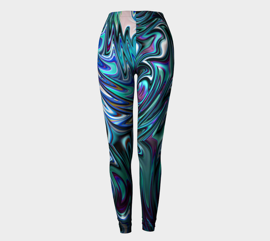 Blue Green Fractal 17 Leggings
