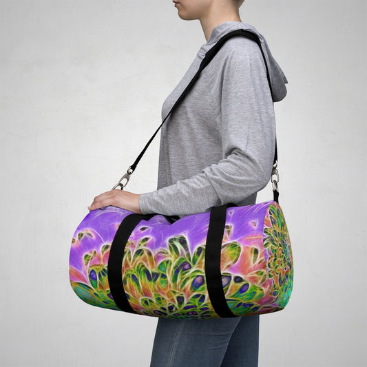 Abstract Peacock Chrysanthemum Duffel Bag