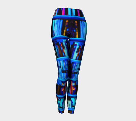 Blue Bookshelves Leggings