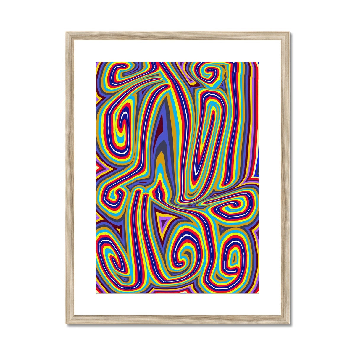 Curly Swirls Framed & Mounted Print