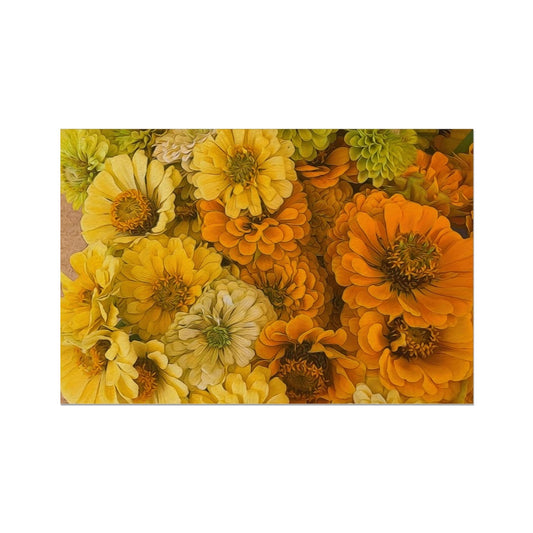 Yellow Zinnias Hahnemühle Photo Rag Print