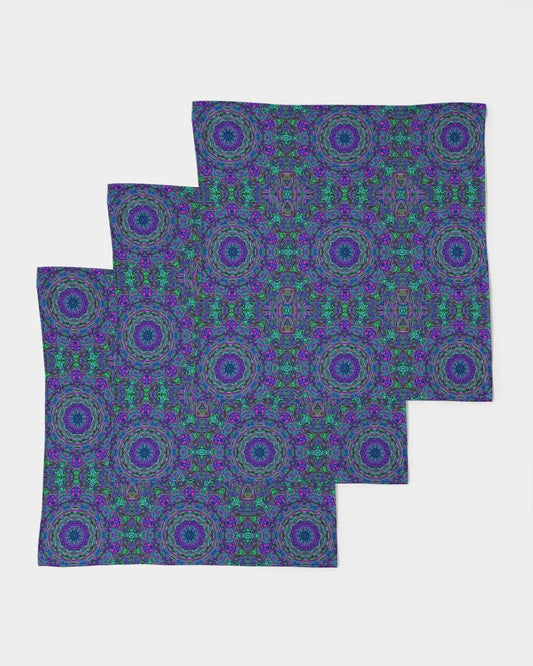 Blue Green Purple Kaleidoscope Bandana Set