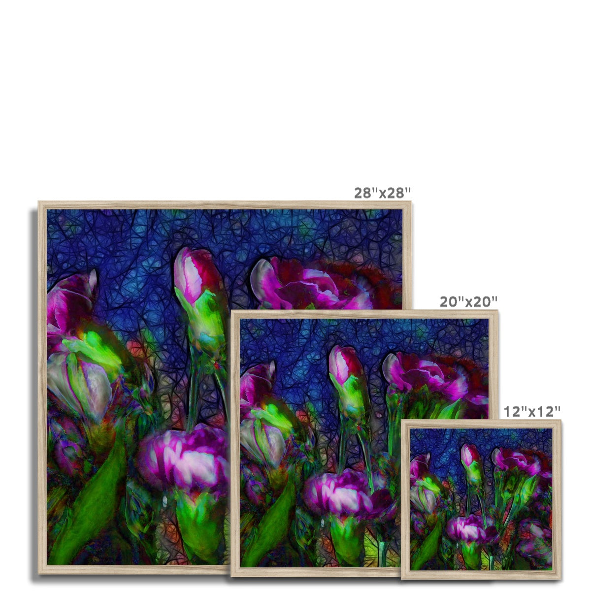 Abstract Pink Carnations Framed Print