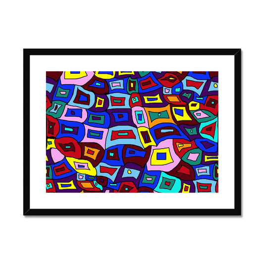 Wavy Square Pattern Framed & Mounted Print