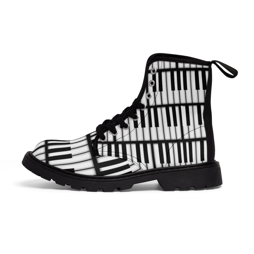 Piano Keys Women's Canvas Boots