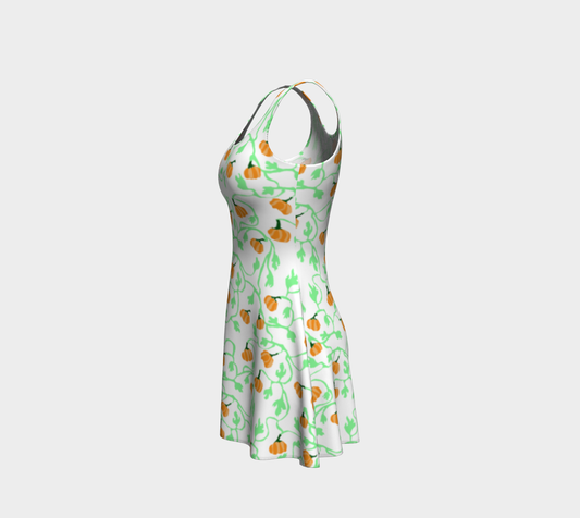 Pumpkin Vines Flare Dress